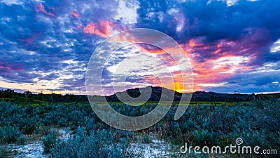 Theodore Roosevelt National Park Landscapes Stock Photo