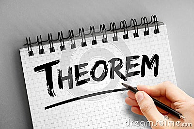 Theorem text on notepad, concept background Stock Photo
