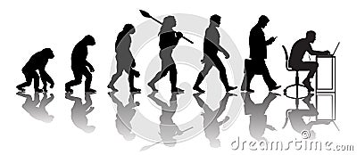 Theory of evolution of man Vector Illustration