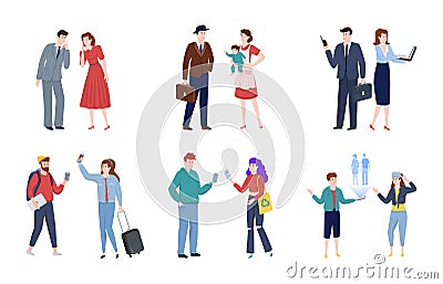 Theory Of Generations Set Vector Illustration