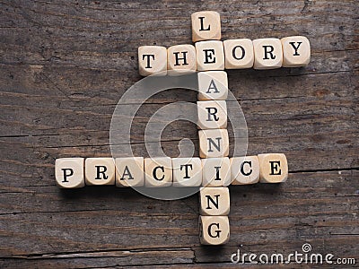 Theory and practice Stock Photo