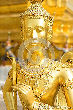 Theppaksi (half bird half human) statue in Grand Palace Stock Photo