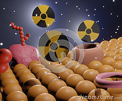 Theranostic radiopharmaceuticals. A radionuclide is combined with a targeting or Binding molecul Stock Photo