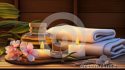 Therapeutic massage using oil relax spa Stock Photo