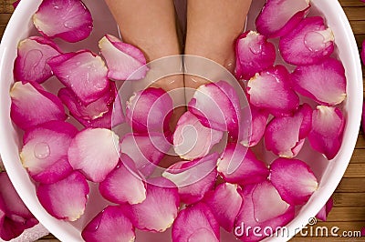 Therapeutic mineral water bath Stock Photo