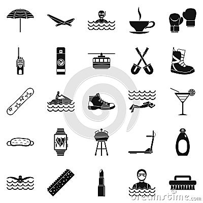 Therapy icons set, simple style Vector Illustration