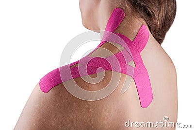 Therapy with kinesio tex tape Stock Photo