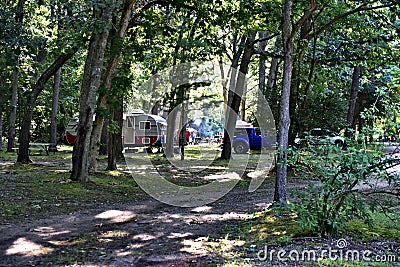 Blydenburgh county dog park camping area new york Editorial Stock Photo