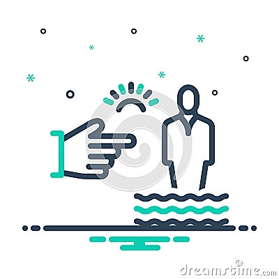 Mix icon for There, position and attention Vector Illustration