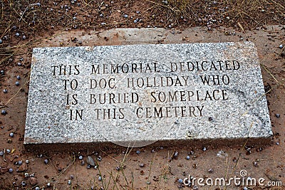 Doc Holliday Memorial - Linwood Cemetery Editorial Stock Photo