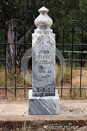 Doc Holliday Memorial - Linwood Cemetery Editorial Stock Photo