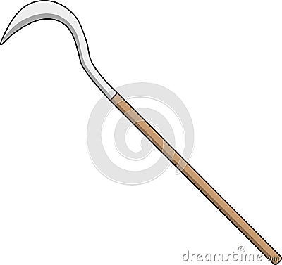 There is a long handle glass hook Vector Illustration