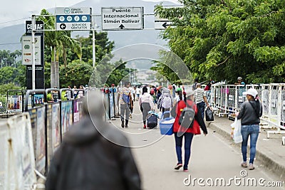 There are lots of Colombians and Venezuelans crossing the border every day. Editorial Stock Photo