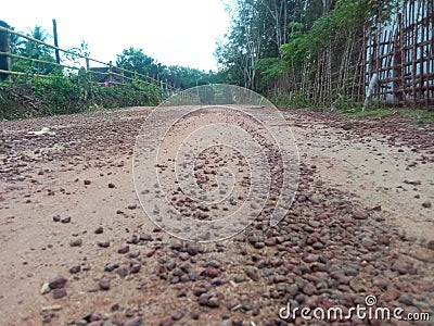 There are many pebbles on the roads Stock Photo
