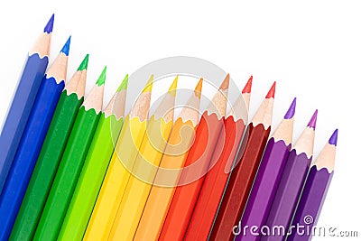 Color pencils isolated on white background Stock Photo