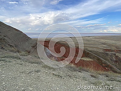 Martian landscape near the Baskunchak lake Stock Photo