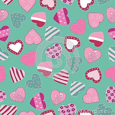 Yummy candy hearts. Vector Illustration