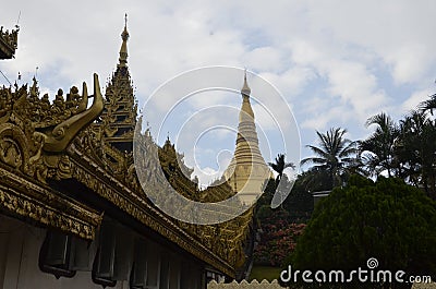 There is one entrance which leading up a flight of steps to the platform on Singuttara Hill. Stock Photo