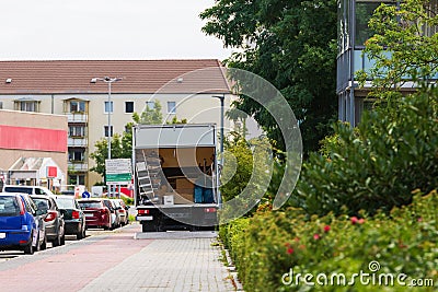 On the day of the move, change of residence Stock Photo