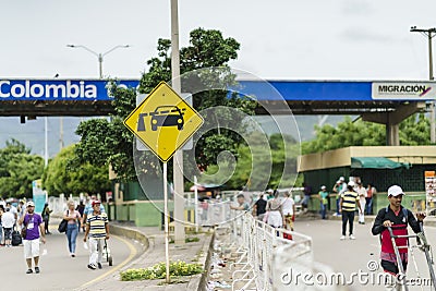 There are lots of Colombians and Venezuelans crossing the border every day. Editorial Stock Photo