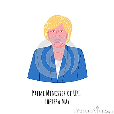 Theresa May portrait illustration Vector Illustration