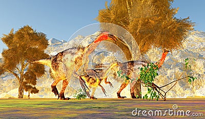 Therizinosaurus Cretaceous Dinosaur in China Stock Photo