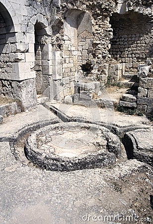 Thermae at the Citadel of Salah Ed-Din ruins Stock Photo