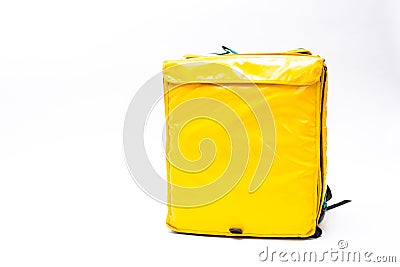 Yellow heat bag isolated on white background. For transporting food. Delivery service Stock Photo