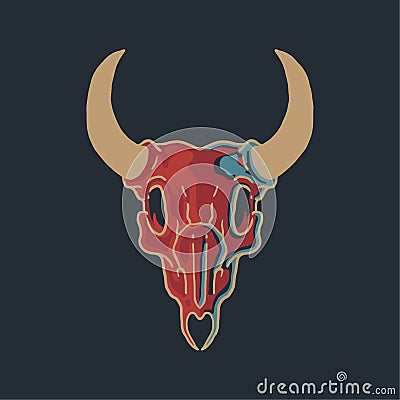 Thermal bull vector art logo Vector Illustration