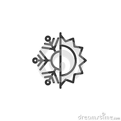 Thermal and cold resistant line icon Vector Illustration