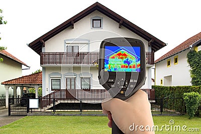 Thermal Image of the House Stock Photo