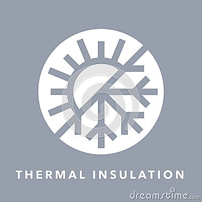 Thermal insulation icon with sun and snowflake symbol Vector Illustration