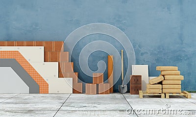 Thermal insulation of an old wall Stock Photo