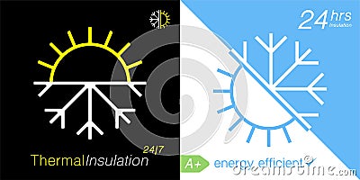 Thermal insulation temperature icon Vector Illustration