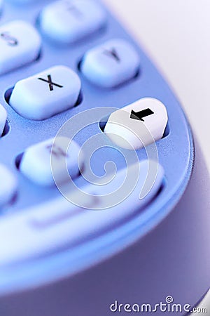 Thermal labeling machine keys in detail. Stock Photo