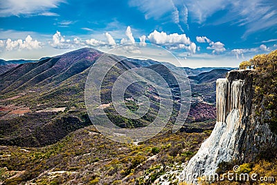 Thermal Mineral Spring Hierve el Agua, natural rock formations i Stock Photo