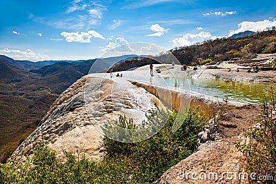 Thermal Mineral Spring Hierve el Agua, Oaxaca, Mexico. Editorial Stock Photo