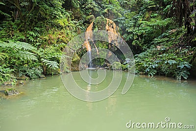 Thermal pool Caldeira Velha, Sao Miguel island Stock Photo