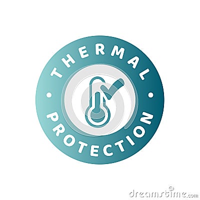 Thermal protection colorful label Vector Illustration