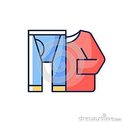 Thermal underwear RGB color icon Vector Illustration