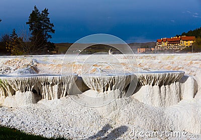 Thermal water in Egerszalok is colorful spa Stock Photo