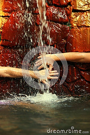 Thermal water source for wellness Stock Photo