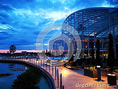 Therme Bucharest outdoor pools with thermal water Editorial Stock Photo