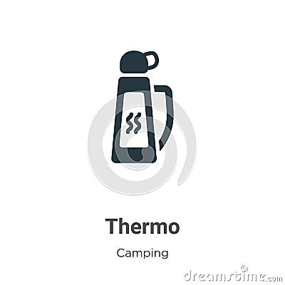 Thermo vector icon on white background. Flat vector thermo icon symbol sign from modern camping collection for mobile concept and Vector Illustration