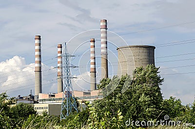 Thermoelectric power plant Sofia Iztok, close up Stock Photo