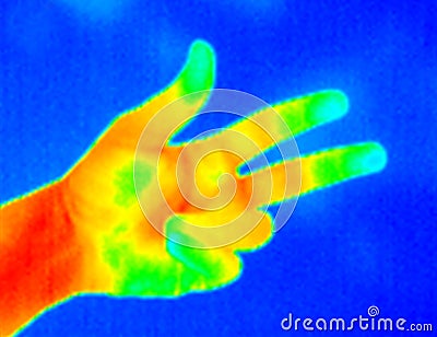 Thermograph-3 fingers Stock Photo