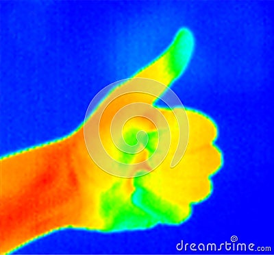 Thermograph-Thumb up 2 Stock Photo