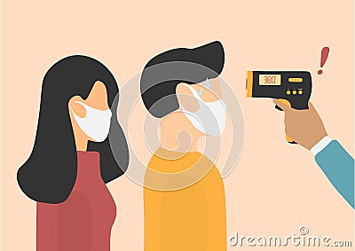 Digital medical infrared non-contact thermometer. Vector Illustration