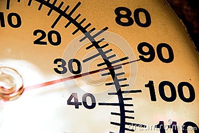 Thermometer at 92 Stock Photo