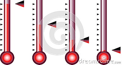 Thermometer or barometer arrows Cartoon Illustration